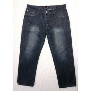 Airwalk Mens Size 38x30 Relaxed Fit Dark Wash Blue Jeans